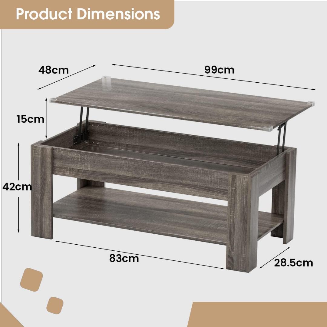 Alebert ローテーブル コーヒーテーブル センターテーブル (グレー)