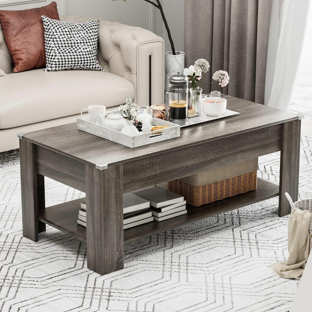 Alebert ローテーブル コーヒーテーブル センターテーブル (グレー)