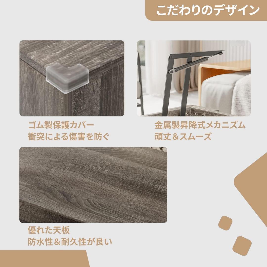 Alebert ローテーブル コーヒーテーブル センターテーブル (グレー)