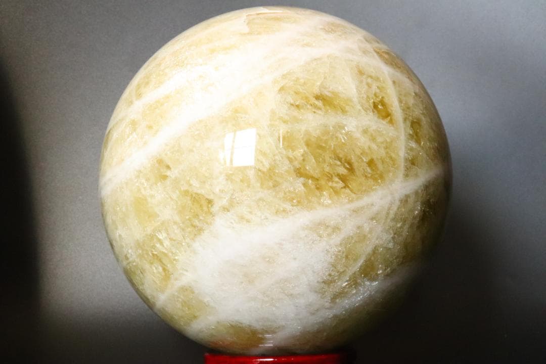 【本物保証】虹入り シトリン 水晶 丸玉 スフィア 9.1kg パワーストーン