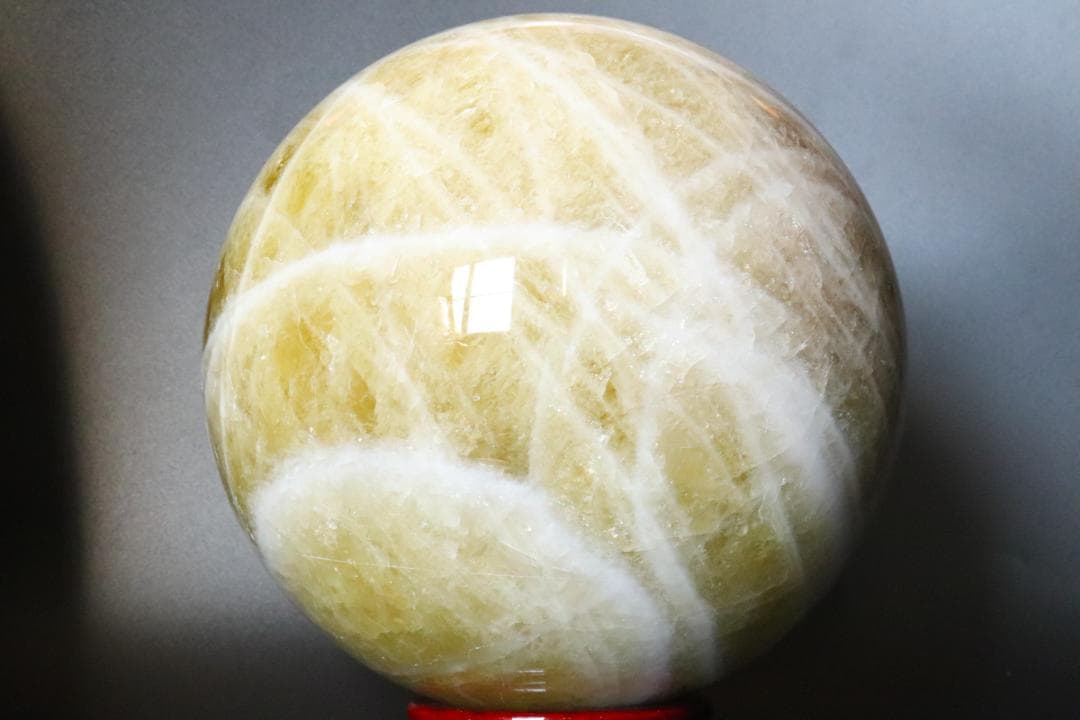 【本物保証】虹入り シトリン 水晶 丸玉 スフィア 9.1kg パワーストーン