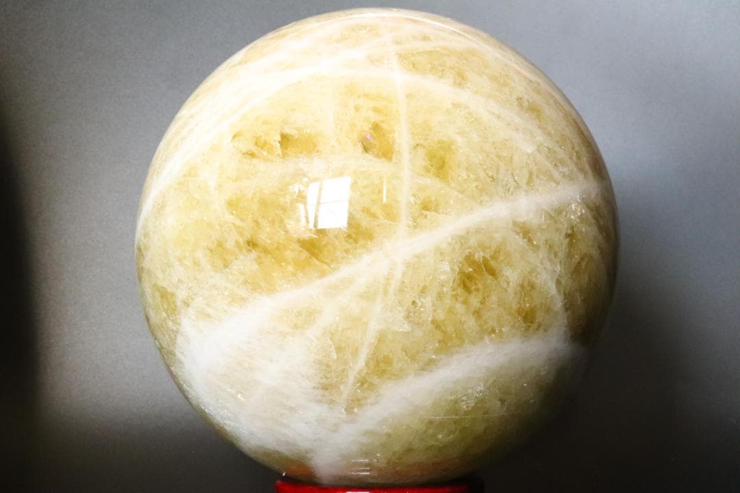 【本物保証】虹入り シトリン 水晶 丸玉 スフィア 9.1kg パワーストーン