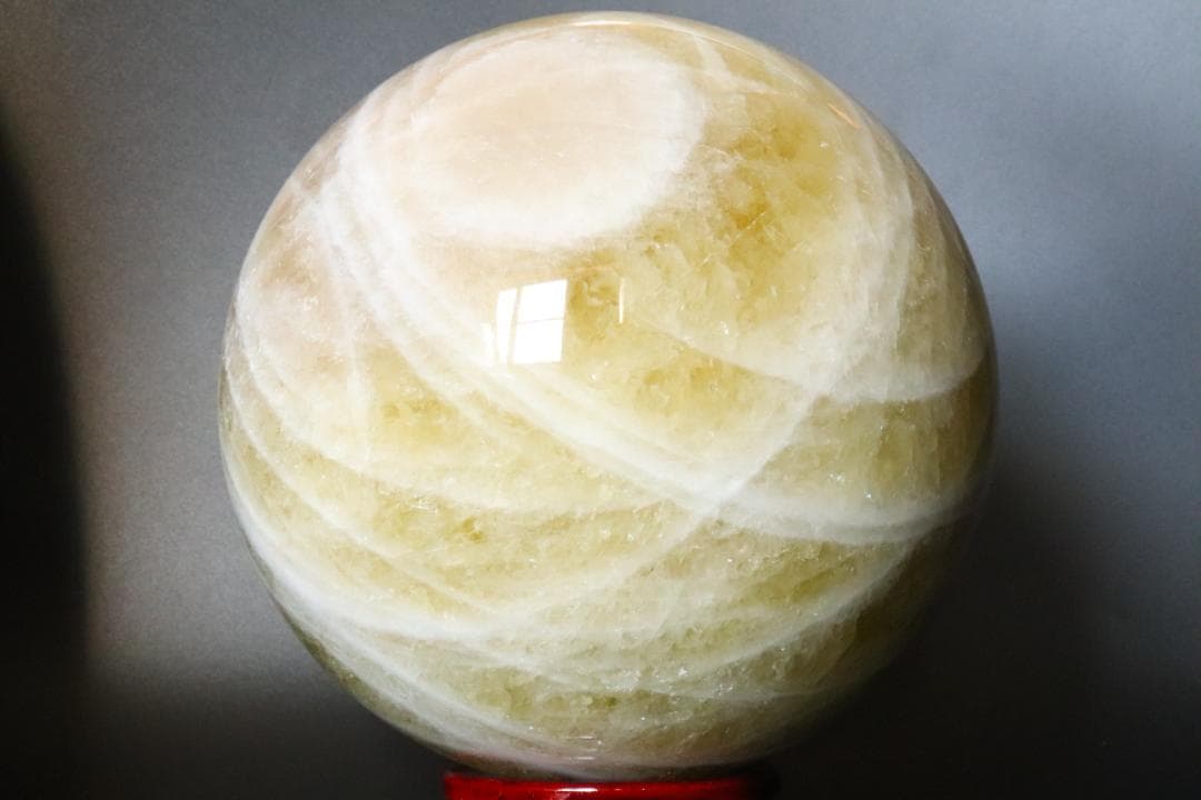 【本物保証】虹入り シトリン 水晶 丸玉 スフィア 9.1kg パワーストーン