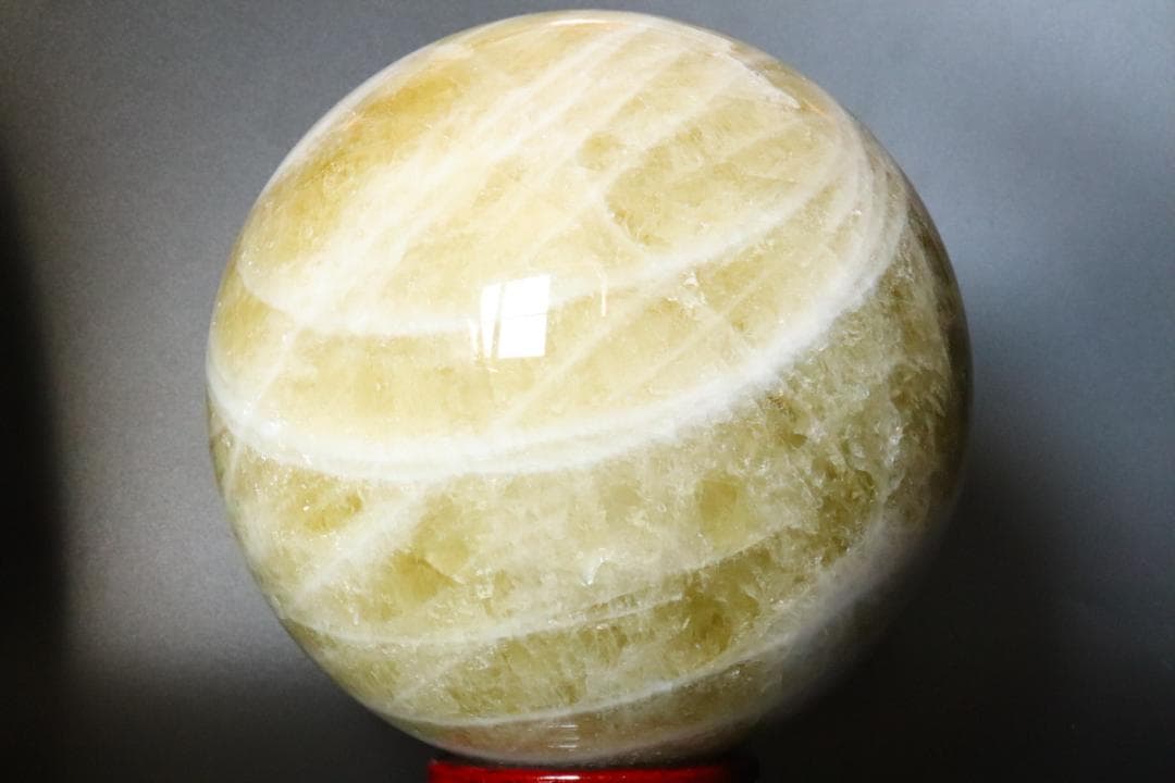 【本物保証】虹入り シトリン 水晶 丸玉 スフィア 9.1kg パワーストーン