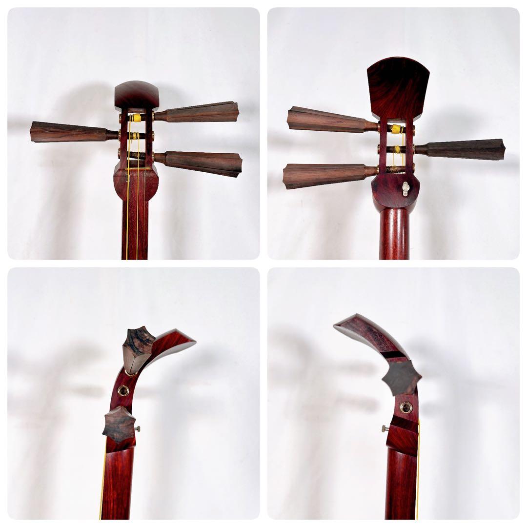 希少】津軽三味線 紅木 太棹 東さわり付 本皮 皮やぶれなし 二本溝 宇