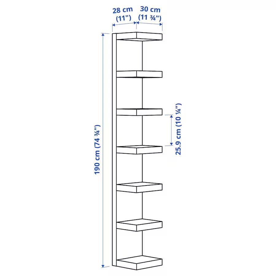 IKEA イケア　LACK ラック　シェルフ 30x190 cm ホワイト