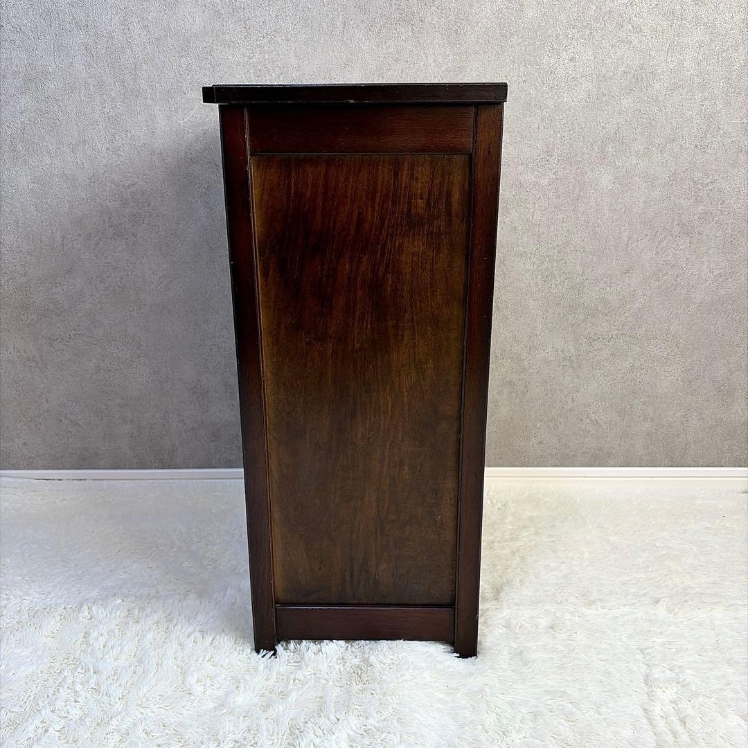 綾野製作所　木製電話台・ファックス台 ダークブラウン