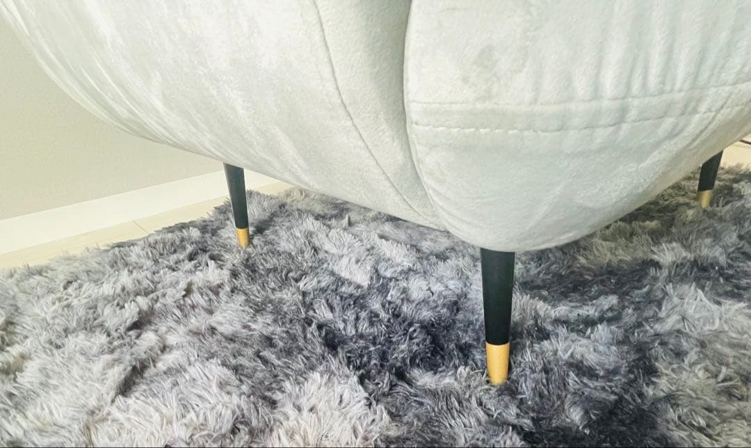 【お引取限定】【美品】1.5人掛けベロア調ソファ