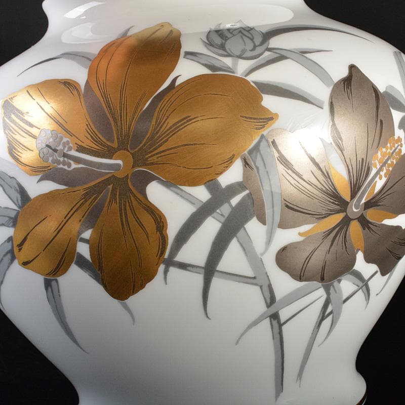 大倉陶園 OKURA 金蝕 花文 花瓶 花入 V 5816C