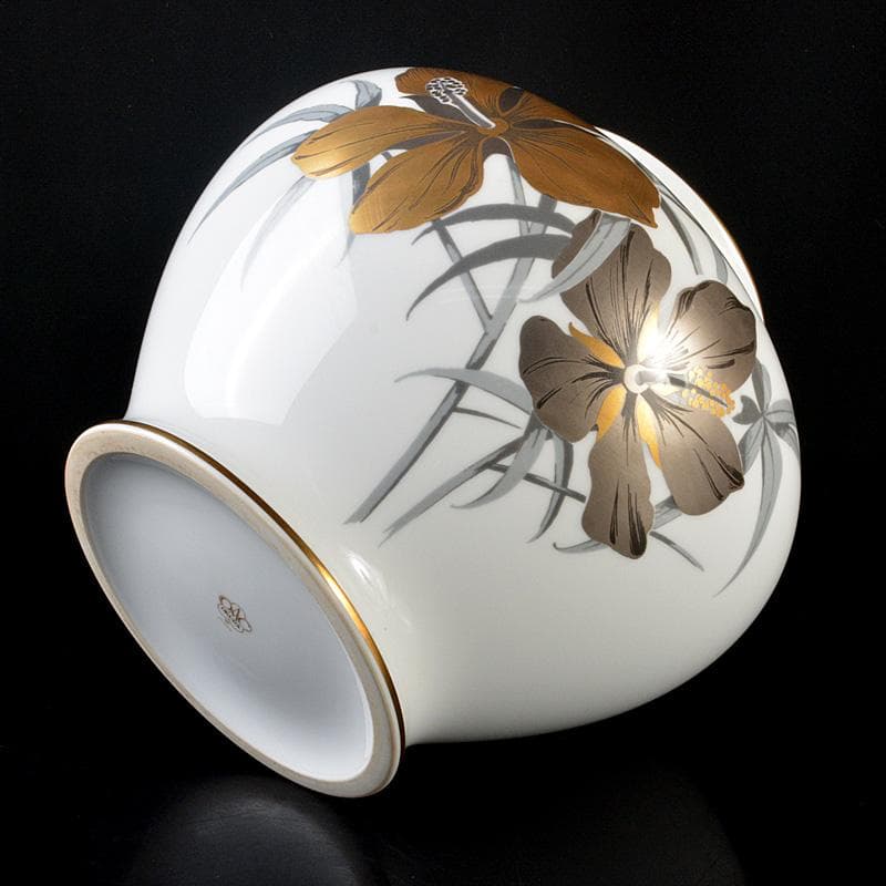 大倉陶園 OKURA 金蝕 花文 花瓶 花入 V 5816C