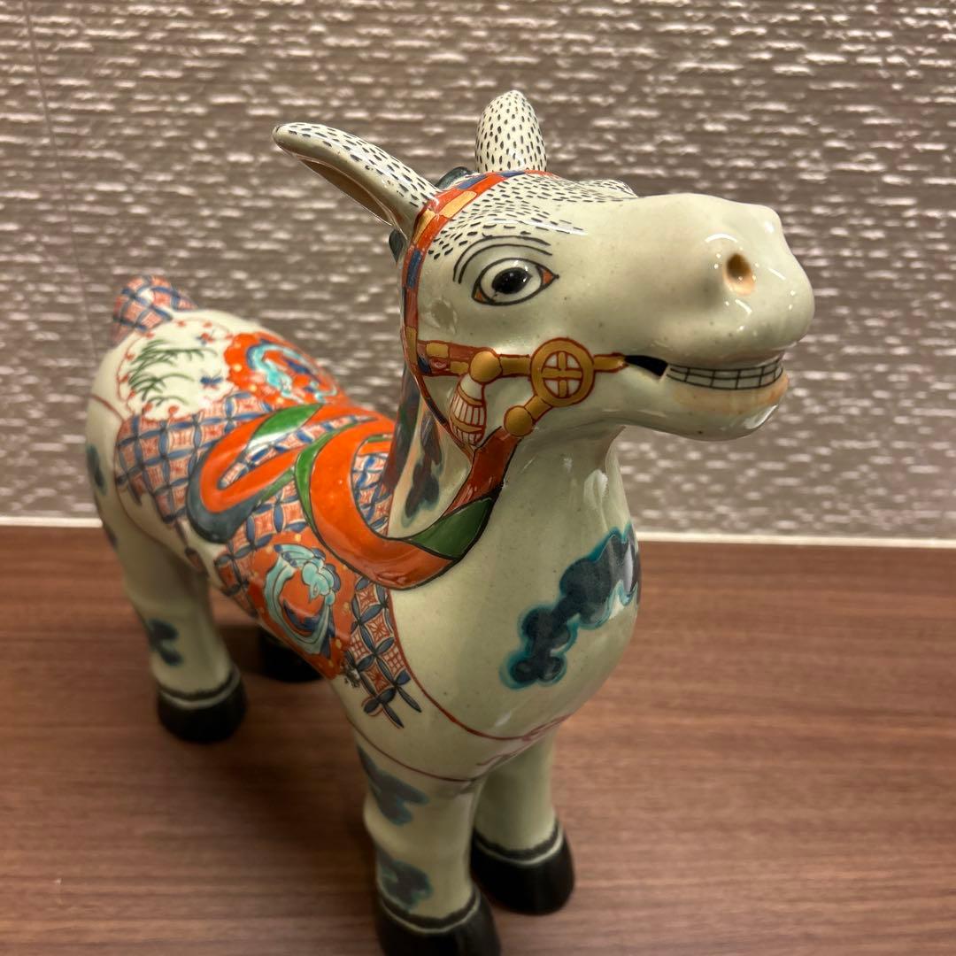 円左エ門　有田焼　馬　置物　大型28cm 縁起物　干支　午　陶器