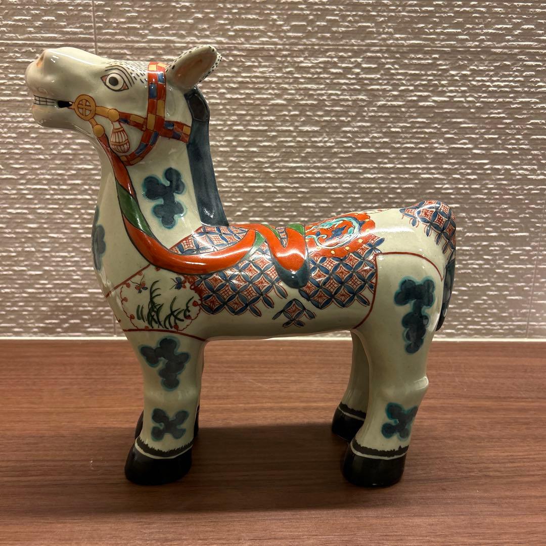 円左エ門　有田焼　馬　置物　大型28cm 縁起物　干支　午　陶器
