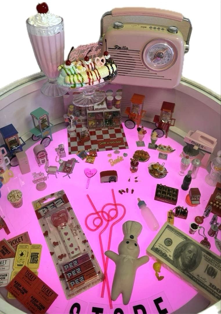 ショーケース　ガラステーブル　ミッドセンチュリー　ダイナー　バーカウンター