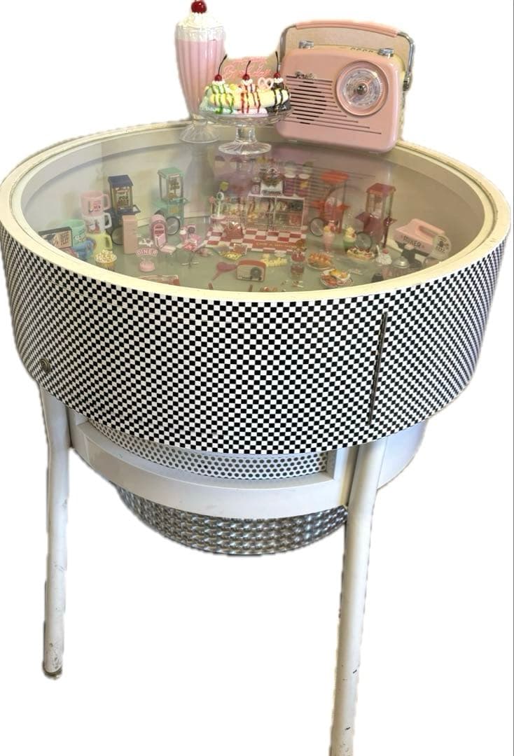 ショーケース　ガラステーブル　ミッドセンチュリー　ダイナー　バーカウンター