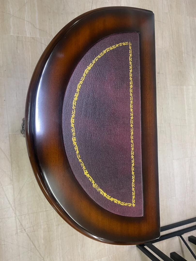 マホガニー　コンソール　展示台　棚　台　ラック　コレクションラック　飾り棚　半円