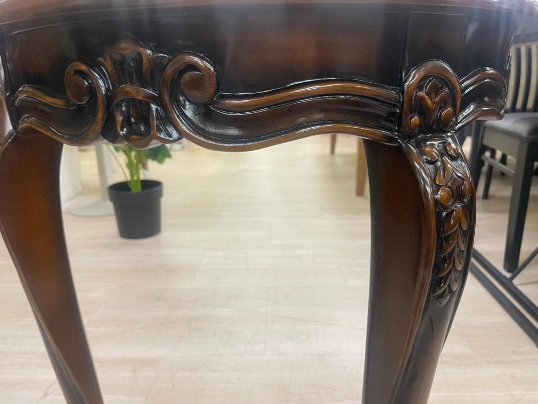 マホガニー　コンソール　展示台　棚　台　ラック　コレクションラック　飾り棚　半円