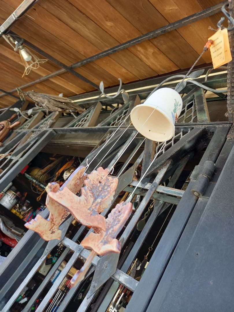 欧州　ポタリー　pigeon　ハンドペイント　風鈴　ウィンドウ　ベル　チャイム