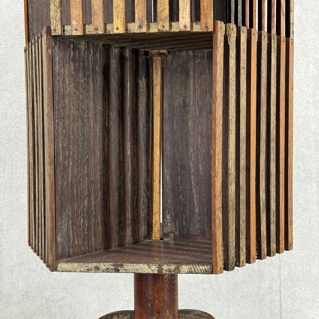 本棚 回転式 木製 古道具 古家具 昭和レトロ インテリア アンティーク