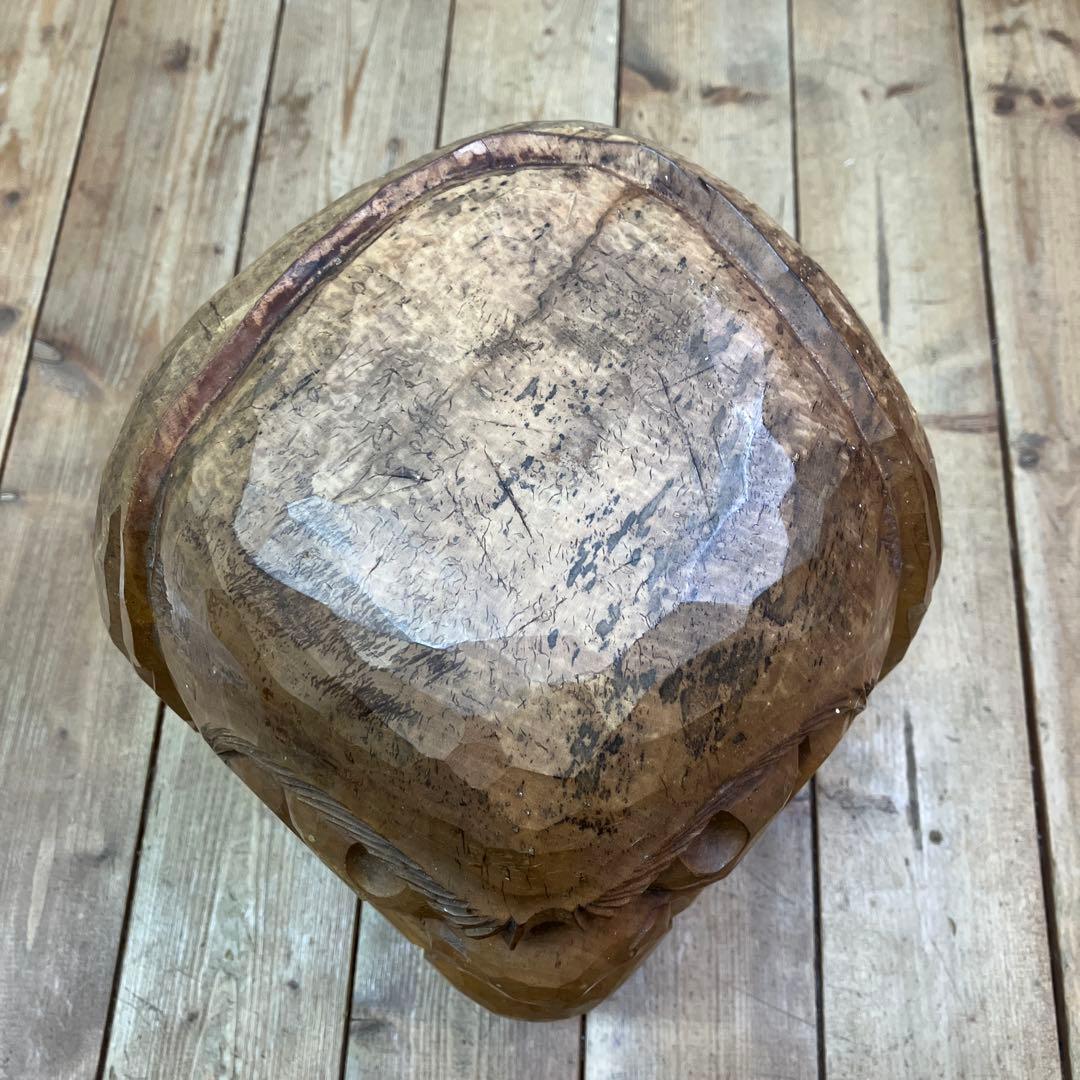 E4 昭和レトロ 達磨 ダルマ 木製 一刀彫 彫刻 木彫 縁起物 開運 伝統工芸