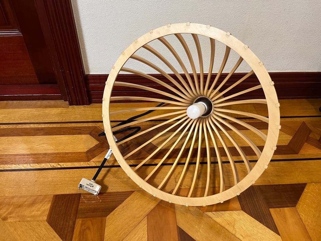 北欧風 木製ペンダントライト 直径39.5cm ウッドシェード ナチュラル