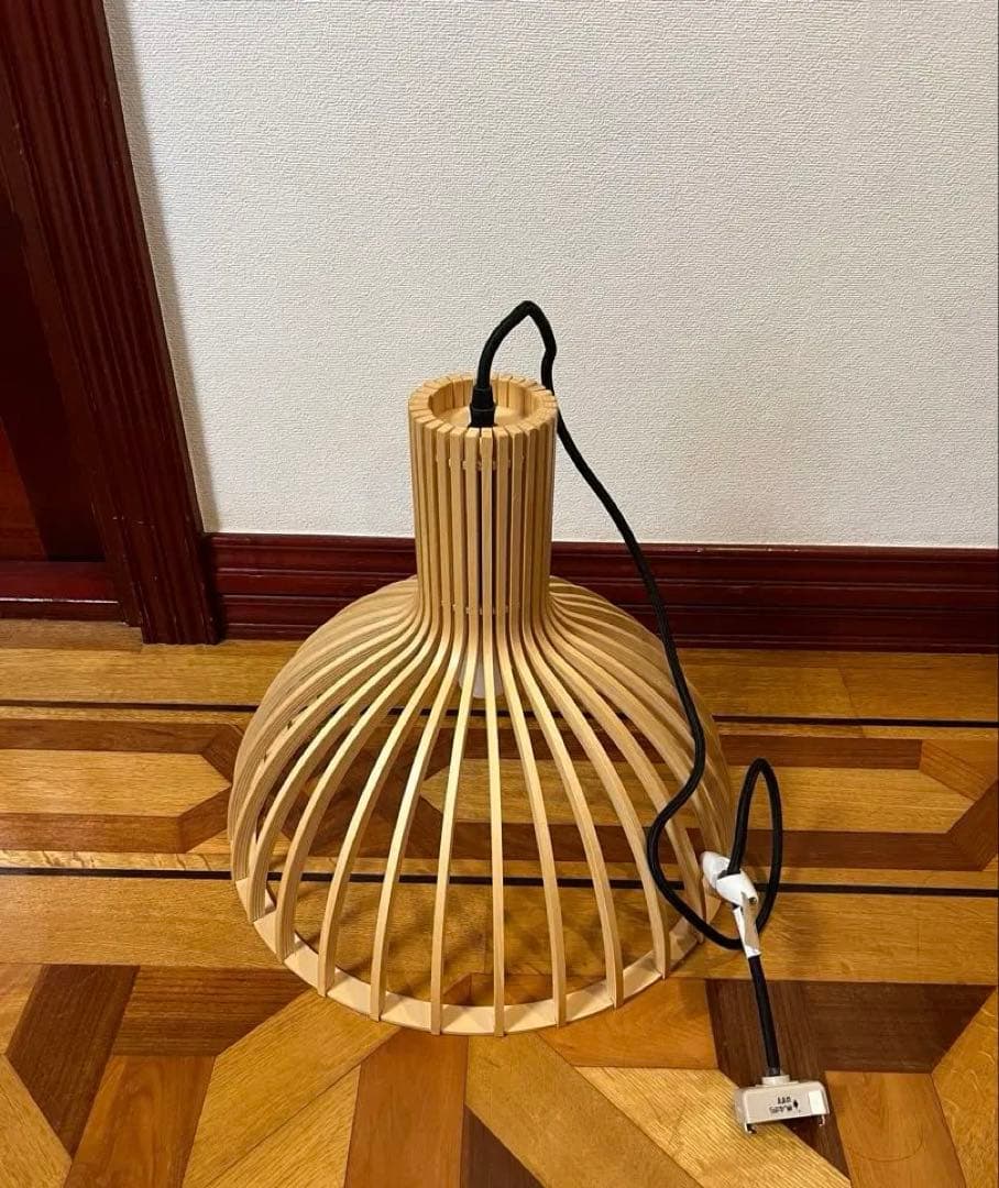 北欧風 木製ペンダントライト 直径39.5cm ウッドシェード ナチュラル