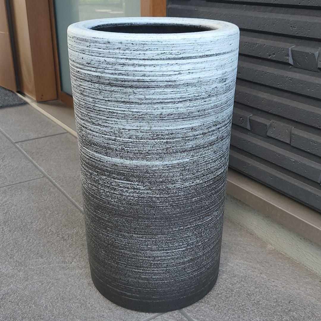 お値下げしました⤵信楽焼傘立て 刷毛目 高さ47cm