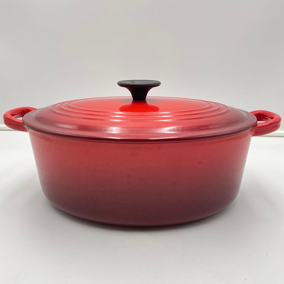 LE CREUSET ココット　オーバル　27cm チェリーレッド　両手鍋