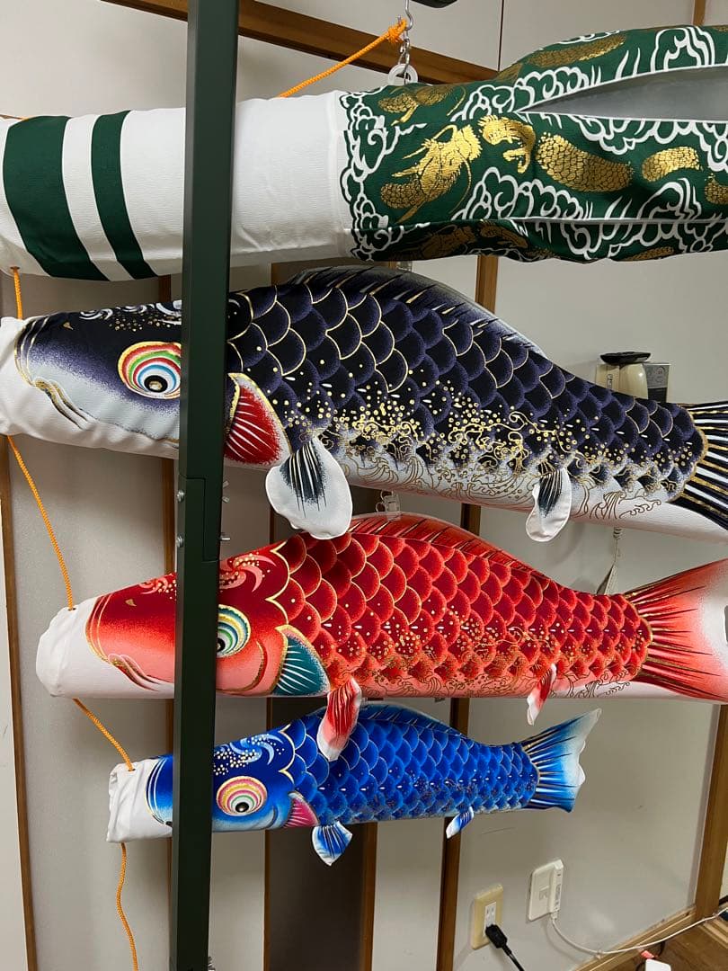 [希少]鯉のぼり 室内用 室内飾り鯉のぼり 1m 鯉3匹京錦 日本の伝統文化