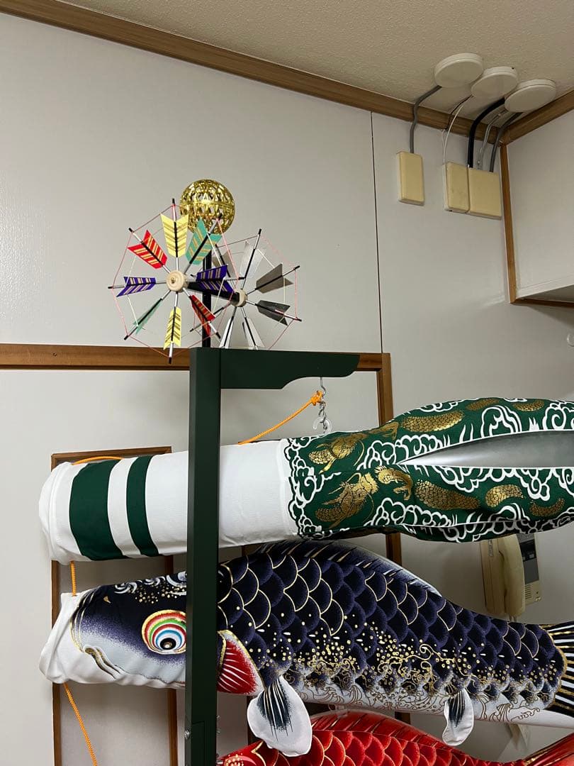 [希少]鯉のぼり 室内用 室内飾り鯉のぼり 1m 鯉3匹京錦 日本の伝統文化