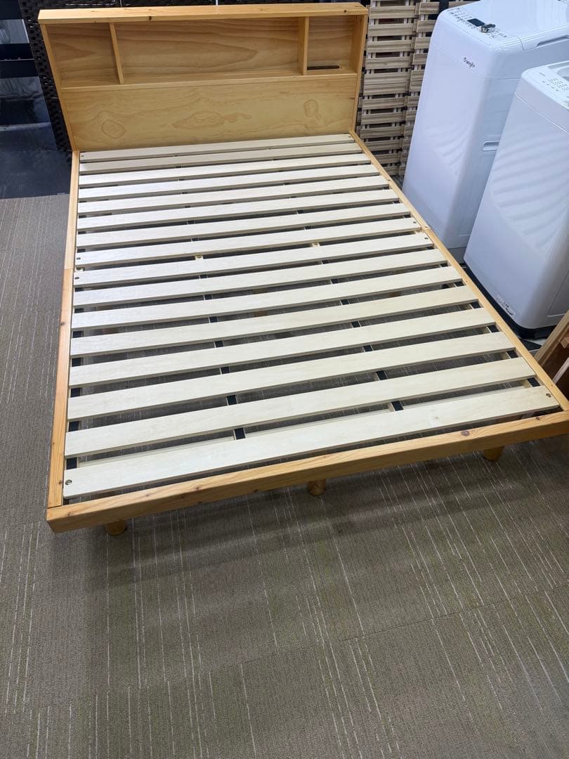 【洗浄消毒作業済】モダンデコ　ダブルサイズ　すのこベッド　フレーム