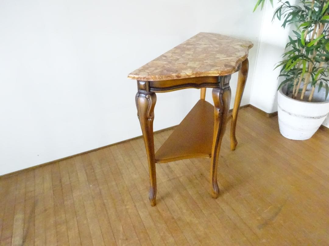 Tinajo　コンソールテーブル　花台　電話台　大理石天板　高級　美品　①