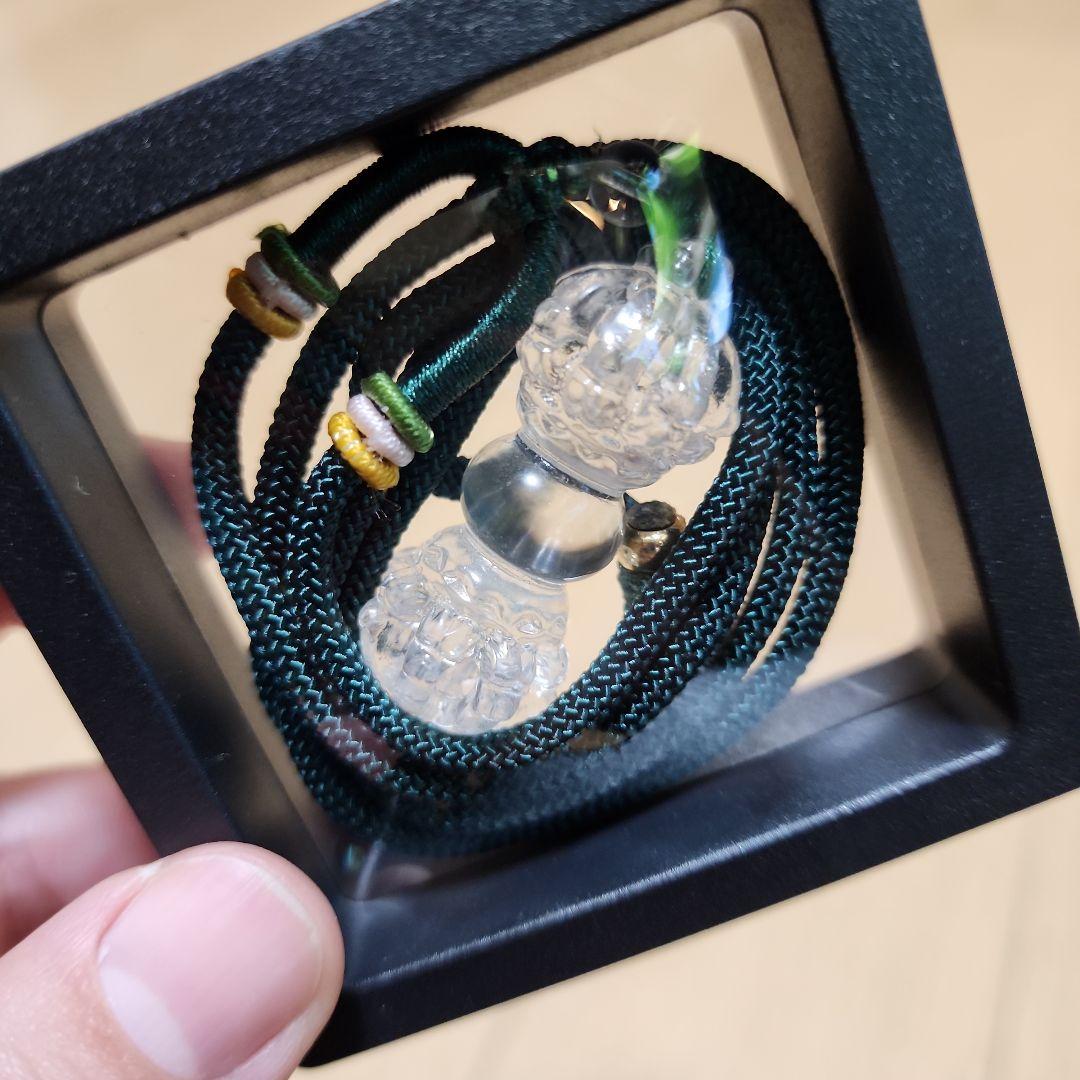 透明水晶 金剛杵ヴァジュラ ペンダント 長さ調整可能紐付き