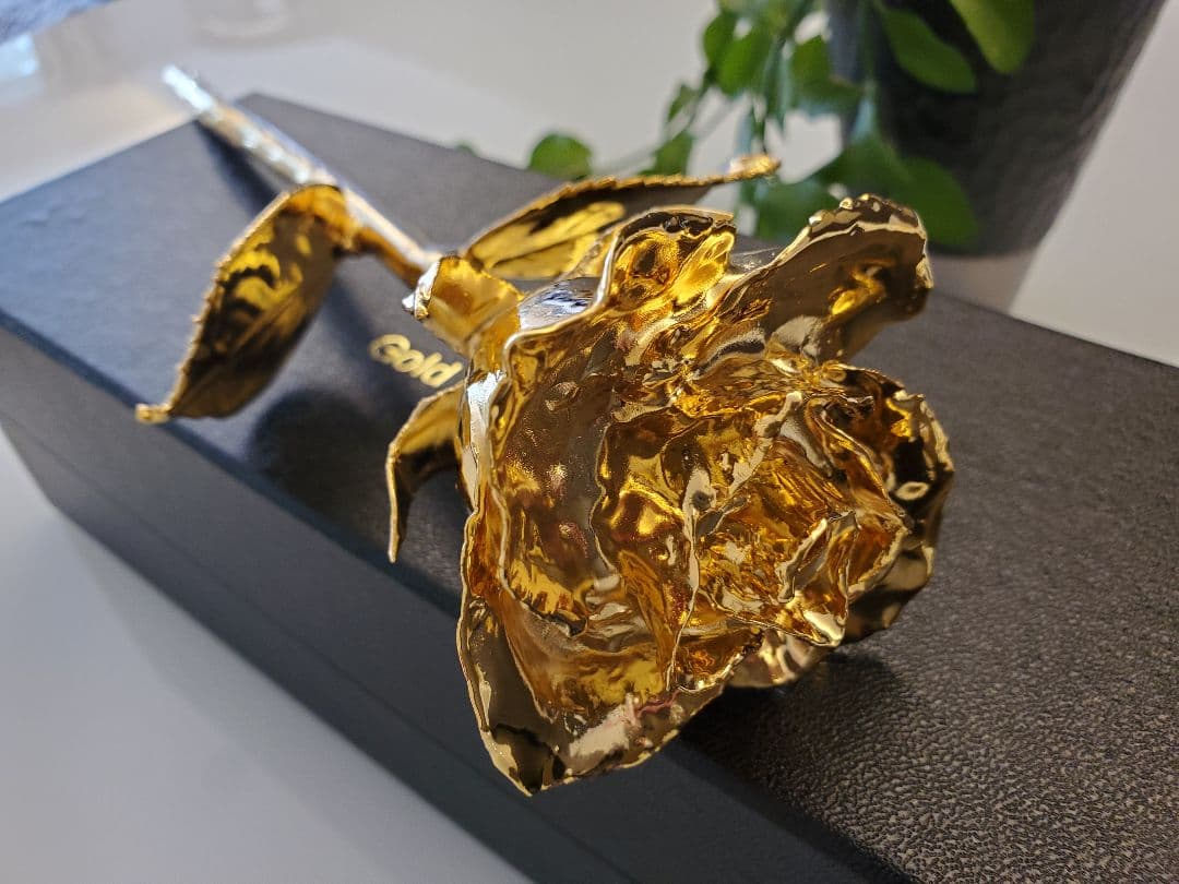 インテリア☆レア☆生花 薔薇 ローズ プリザーブドフラワー 24金