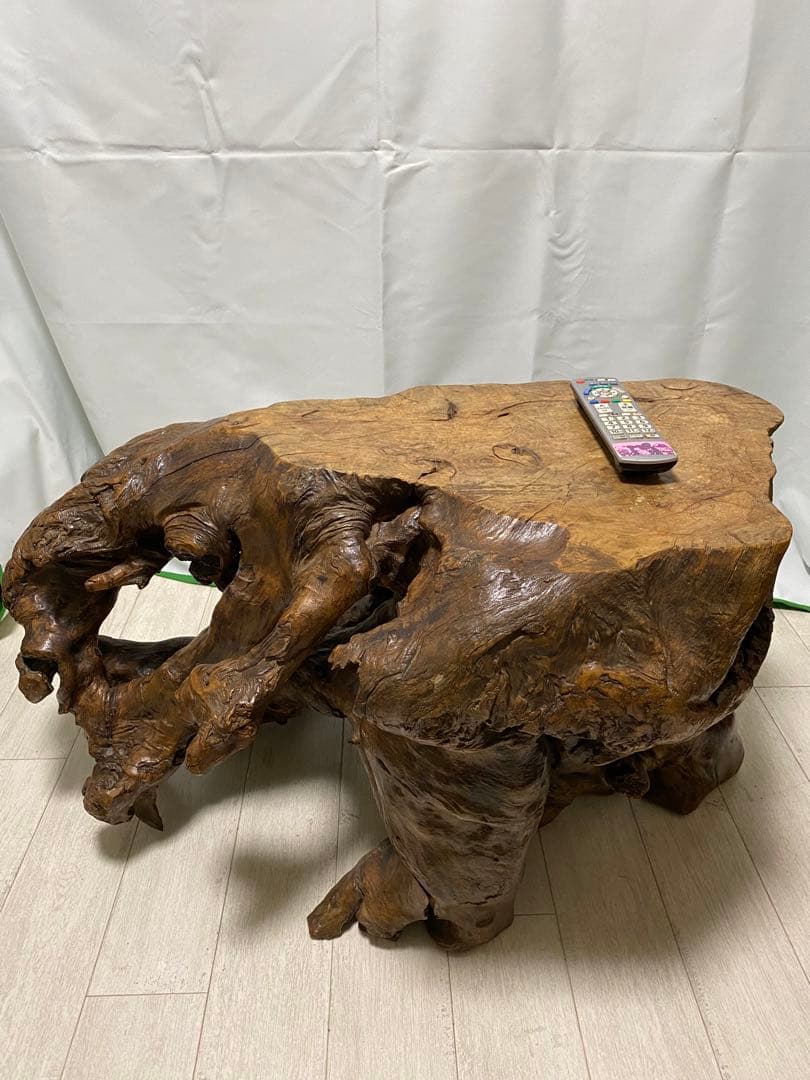 【一点物】天然木 根卓 無垢材 ローテーブル 座卓 飾り台 花台 古道具 古民家