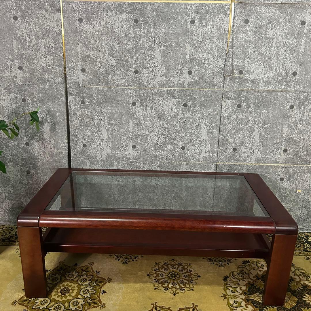 ꧁レトロ家具꧂ガラステーブル リビング センター ロー 机 昭和レトロ