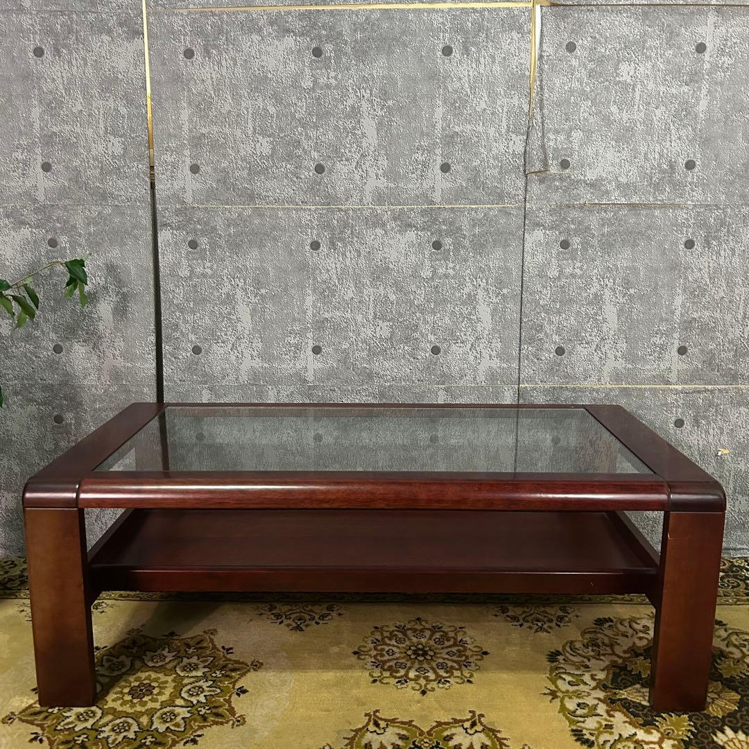 ꧁レトロ家具꧂ガラステーブル リビング センター ロー 机 昭和レトロ