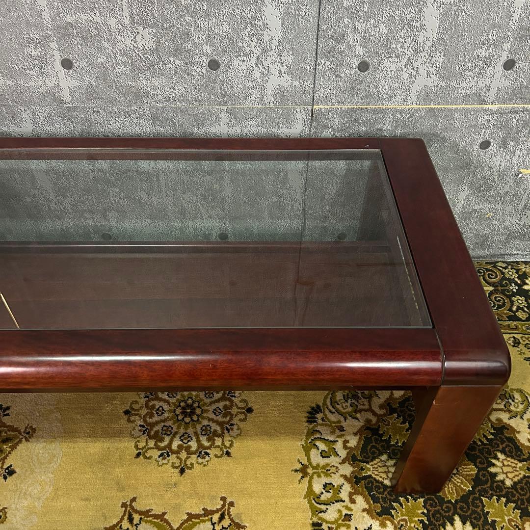 ꧁レトロ家具꧂ガラステーブル リビング センター ロー 机 昭和レトロ