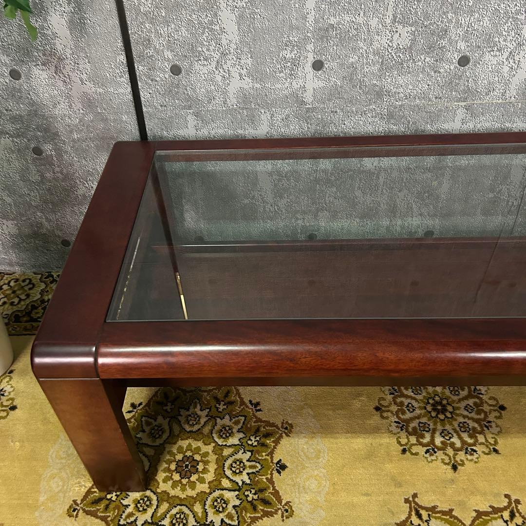 ꧁レトロ家具꧂ガラステーブル リビング センター ロー 机 昭和レトロ