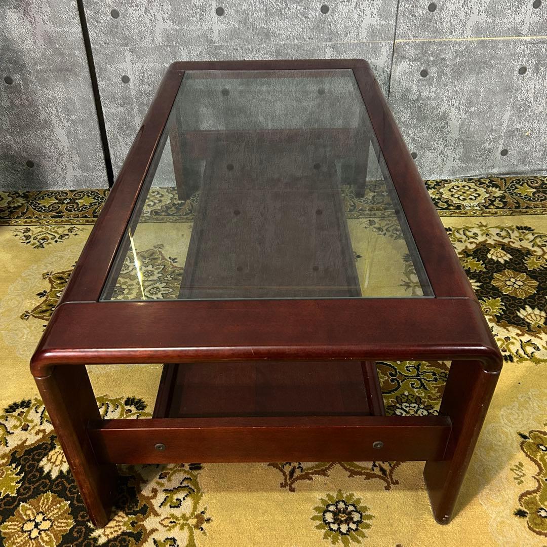 ꧁レトロ家具꧂ガラステーブル リビング センター ロー 机 昭和レトロ