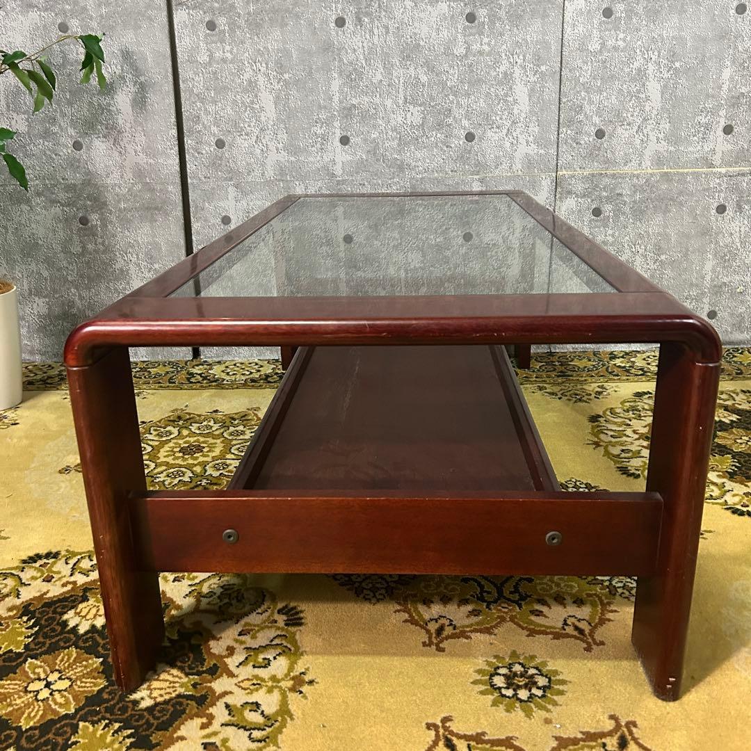 ꧁レトロ家具꧂ガラステーブル リビング センター ロー 机 昭和レトロ