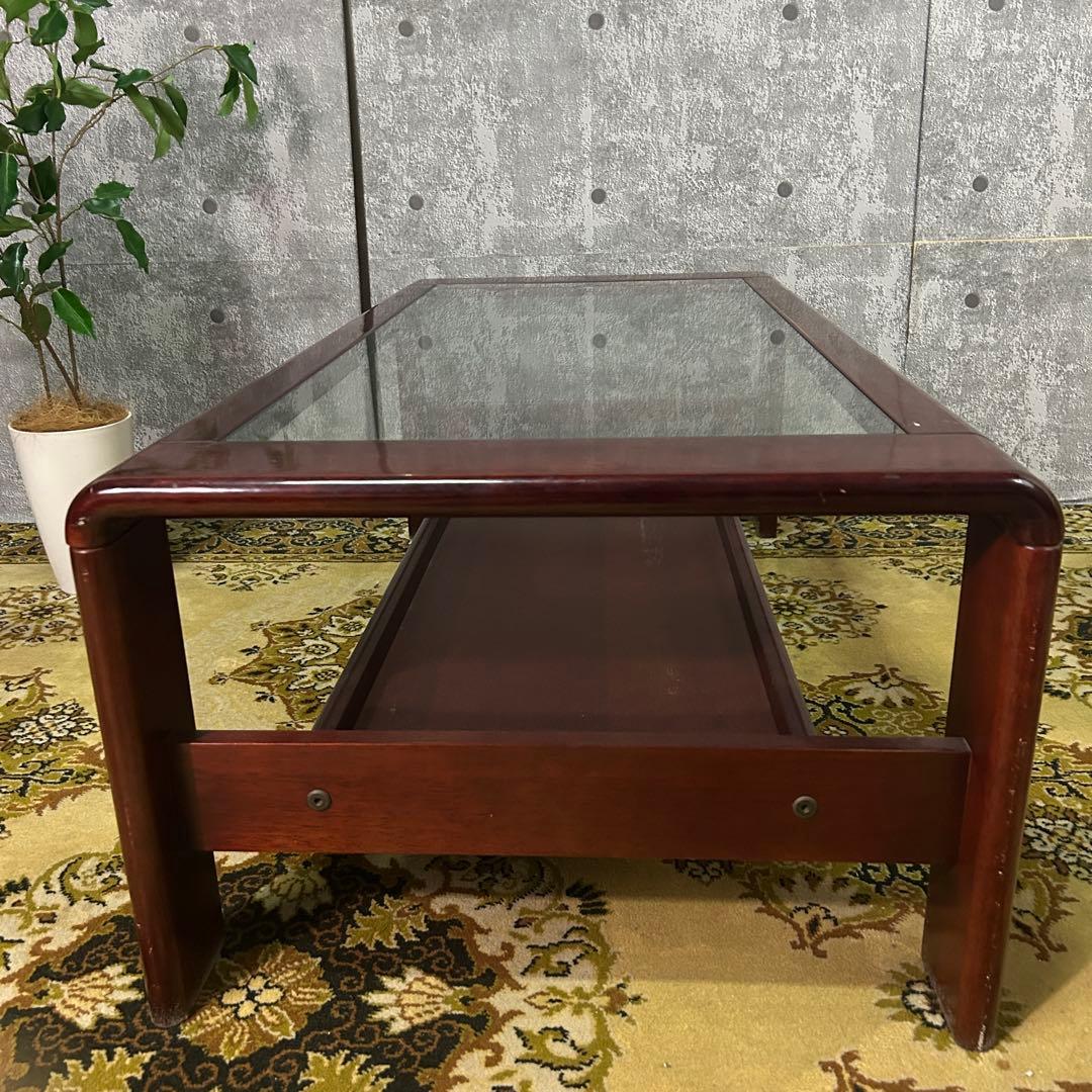 ꧁レトロ家具꧂ガラステーブル リビング センター ロー 机 昭和レトロ