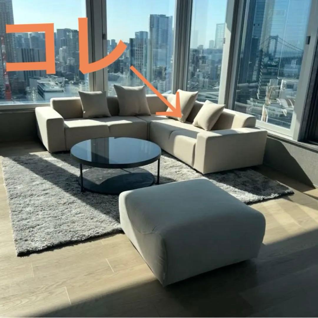 超美品 ローソファ2人掛け 左肘置き モダン ベージュ