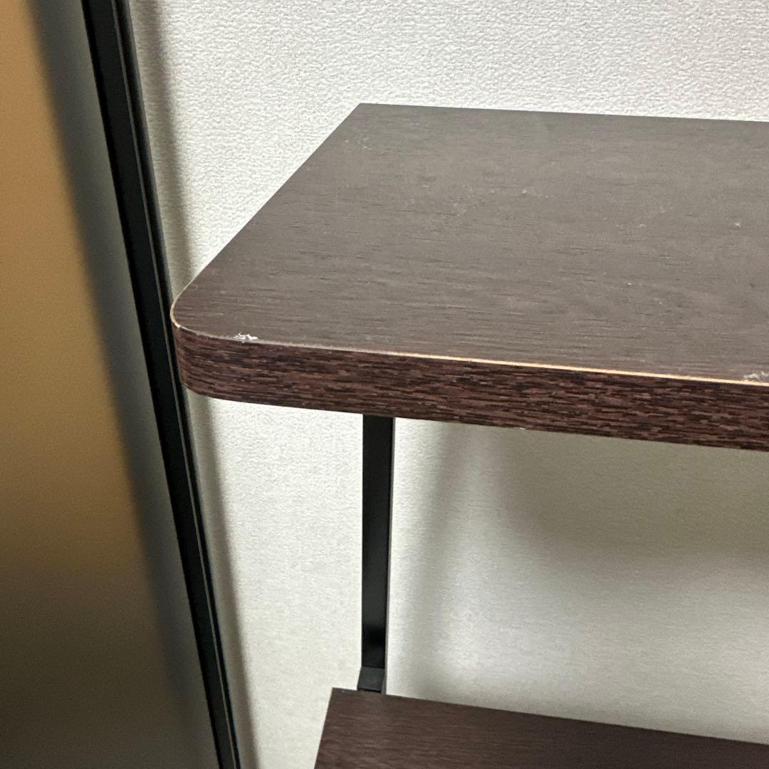 引取時4500円　キャスター付きダークブラウン3段ラック