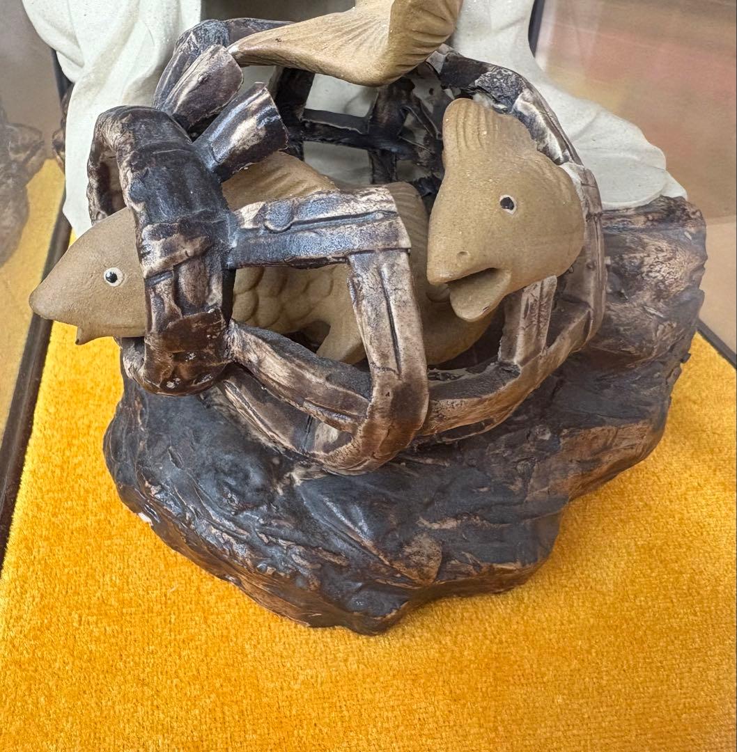 中国　置物　漁