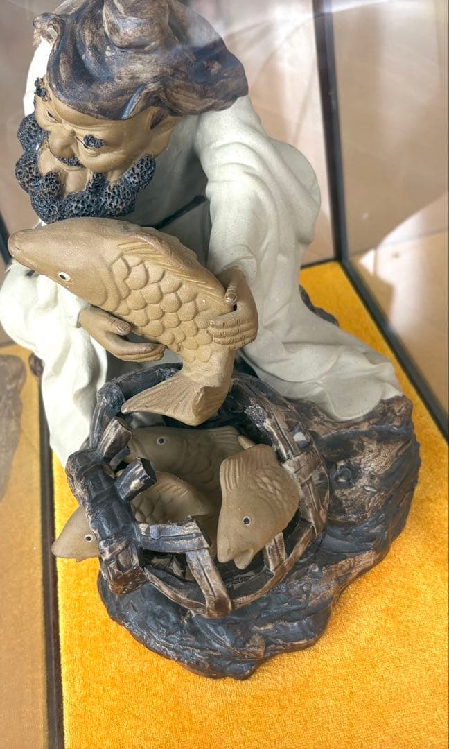 中国　置物　漁