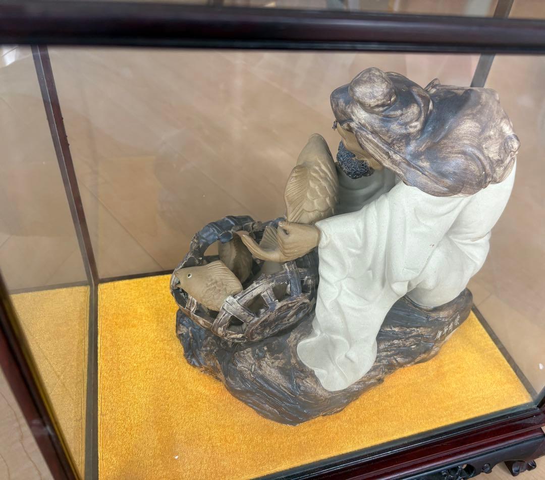 中国　置物　漁