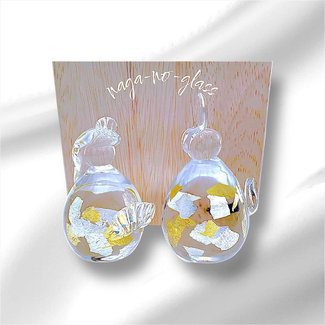 ひな祭り☆新品☆ガラスのお雛様《クリア金銀》 ナガノグラス