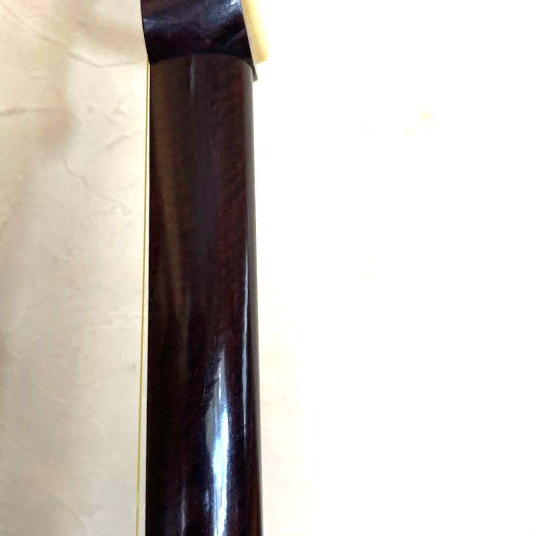 両面四つ皮張りたて 子持綾杉胴 金細 紅木 杢有 中棹 地唄三味線