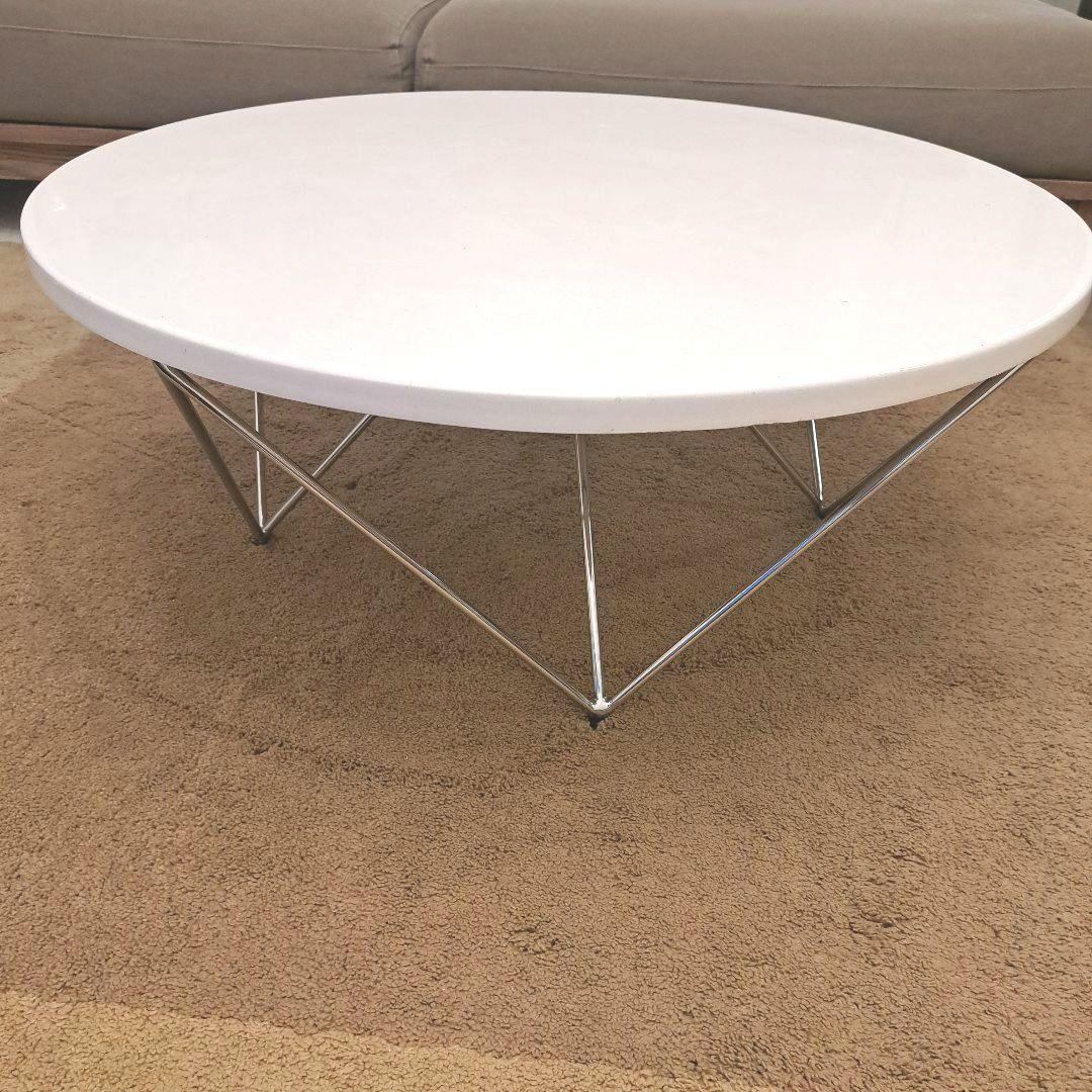 円形　リビングテーブル ローテーブル　ホワイトテーブル