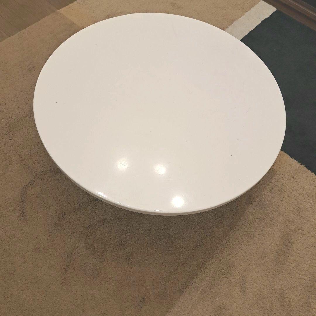 円形　リビングテーブル ローテーブル　ホワイトテーブル